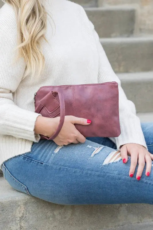 Weekday Wristlet Mini Clutch mini clutch Aili's Corner Plum OneSize