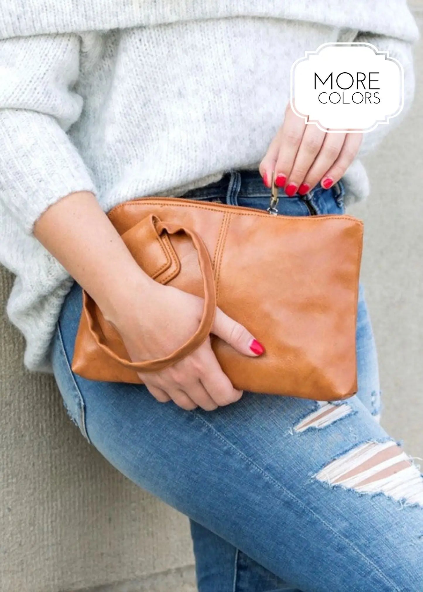 Weekday Wristlet Mini Clutch mini clutch Poet Street Boutique Cognac OneSize