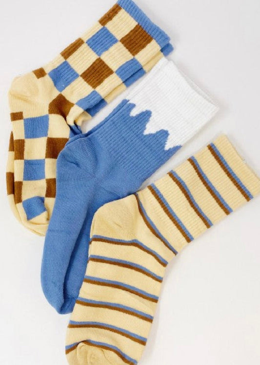 Trendy Pattern Trio Socks Set Poet Street Boutique