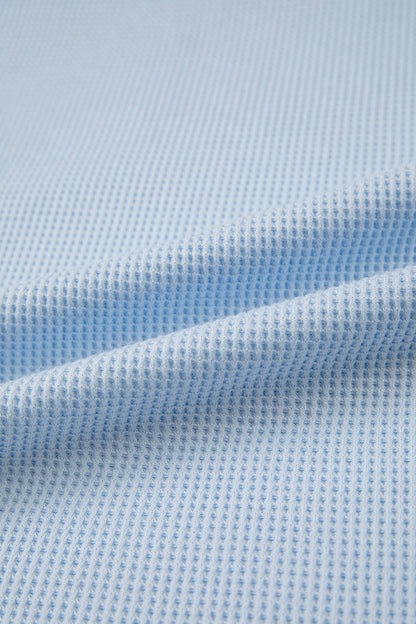 Waffle Patchwork Raw Seam Short Sleeve T-Shirt