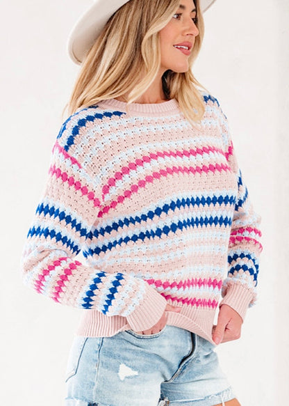 Striped Geometric Pattern Sweater