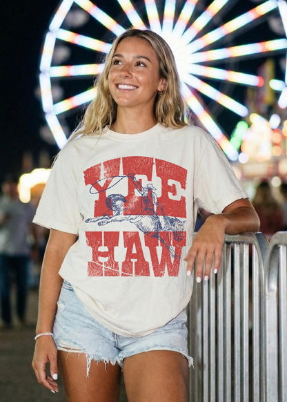 Yee Haw Western Graphic Tee – Vintage Cowboy Shirt