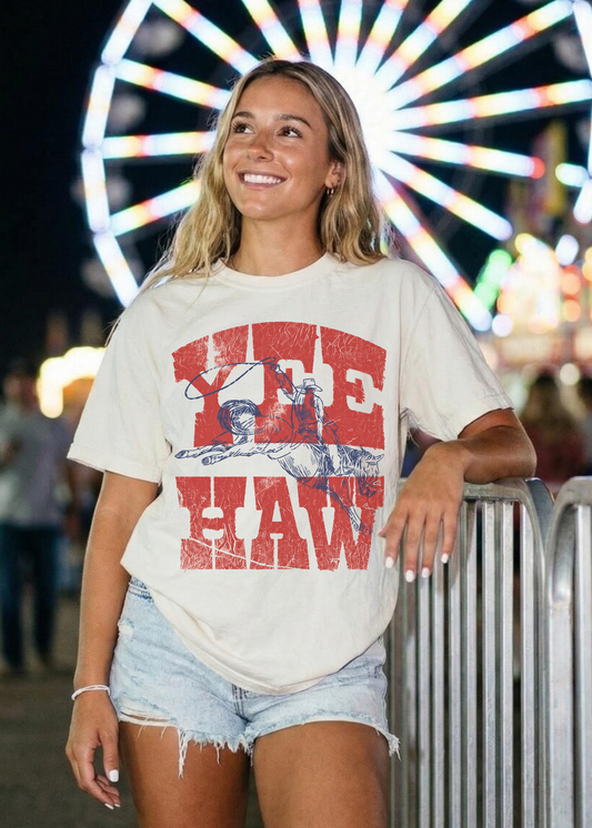 Yee Haw Western Graphic Tee – Vintage Cowboy Shirt
