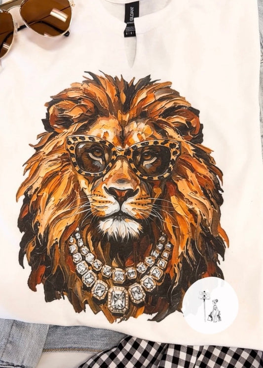 Glam Leo Season Lion  Graphic Tee