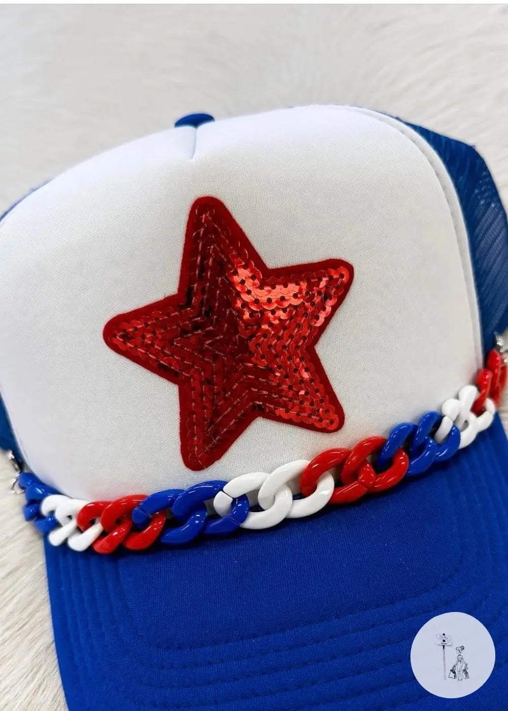 American Sequin Star Trucker Hat Poet Street Boutique