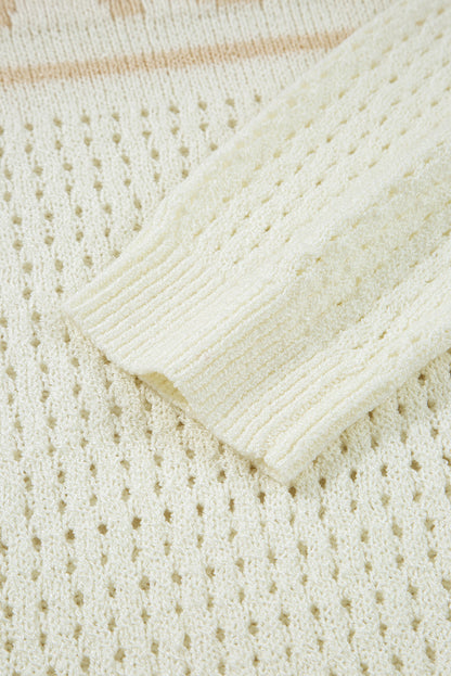 BEACH Hollow Out Knit Dolman Sleeve Sweater