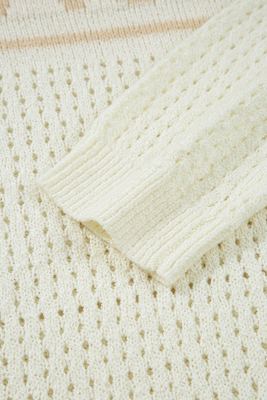 BEACH Hollow Out Knit Dolman Sleeve Sweater