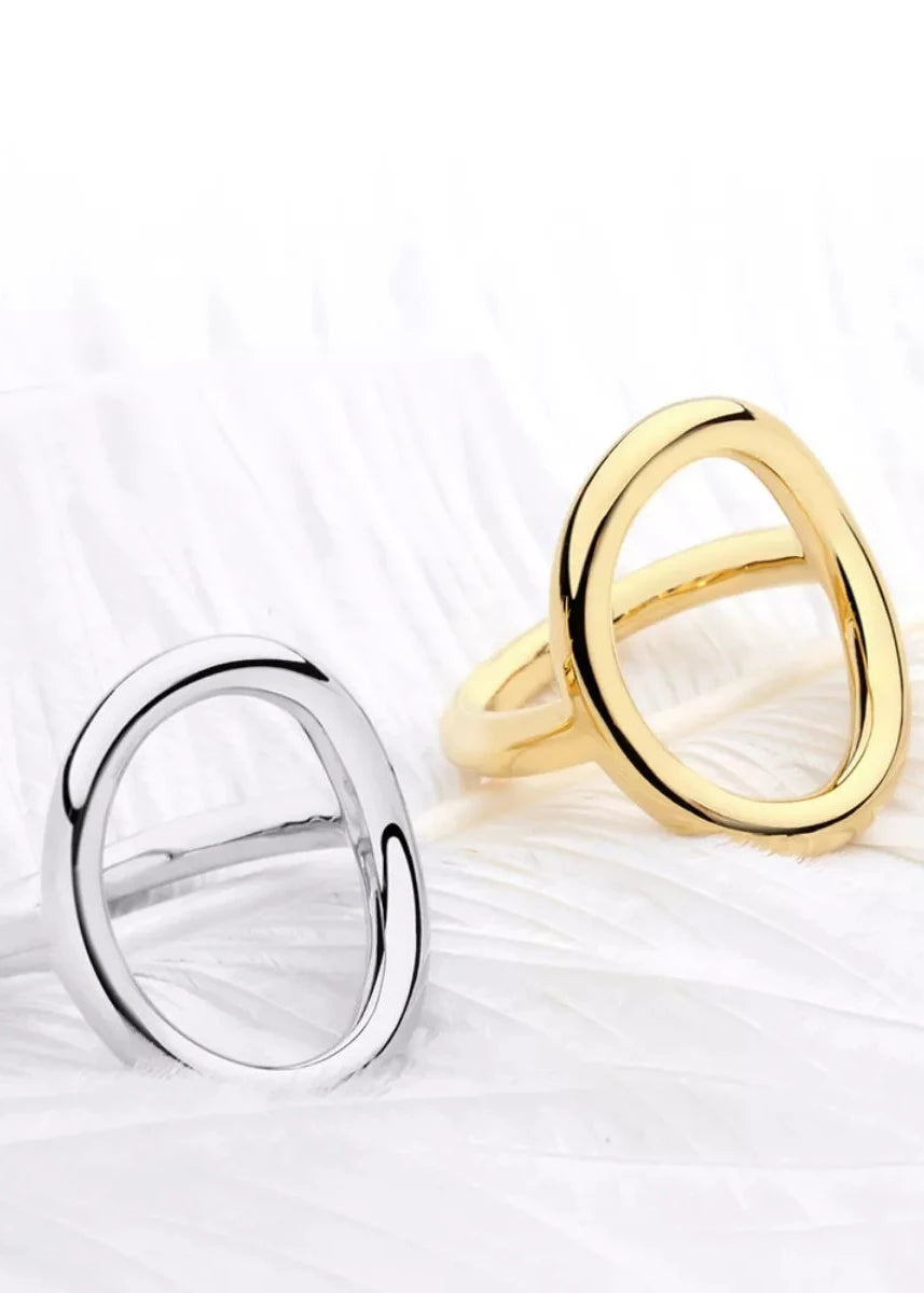 18K Gold-Plated Copper Round Ring
