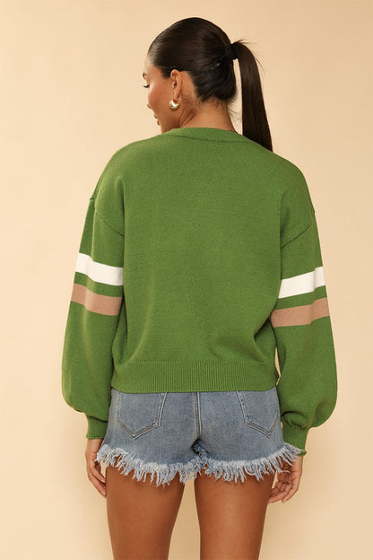 Miss Sparkling Football Knit Sweater