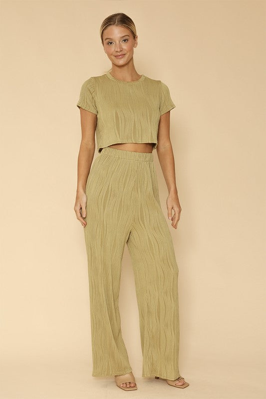 Miss Sparkling Textured Two Piece Set