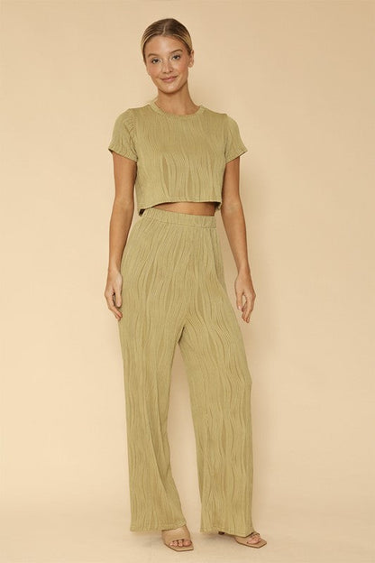 Miss Sparkling Textured Two Piece Set