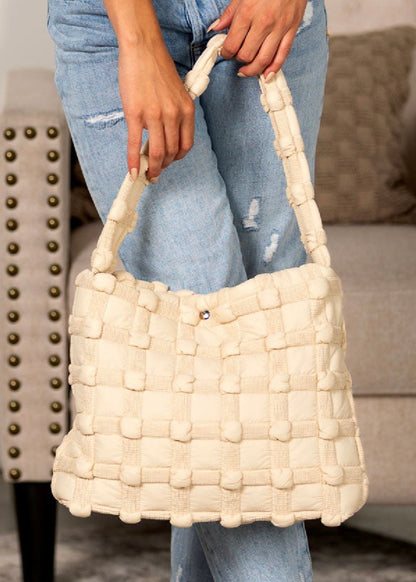 Maya Basket Weave Puffer Tote
