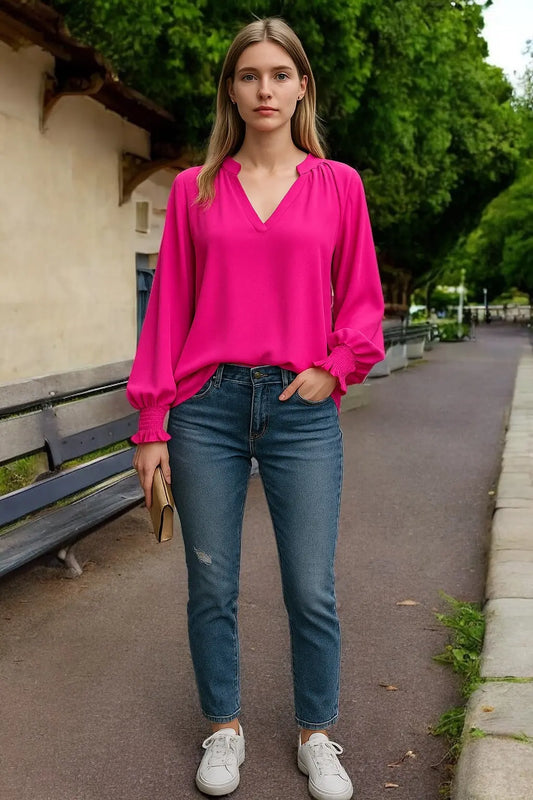 Oversized v neck blouse Miss Sparkling