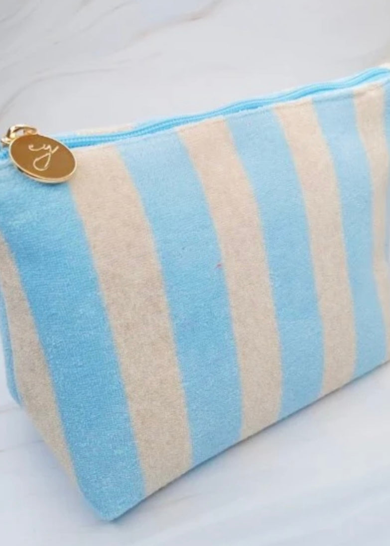 Terry Striped Everything Pouch Cosmetic Case Ellison and Young