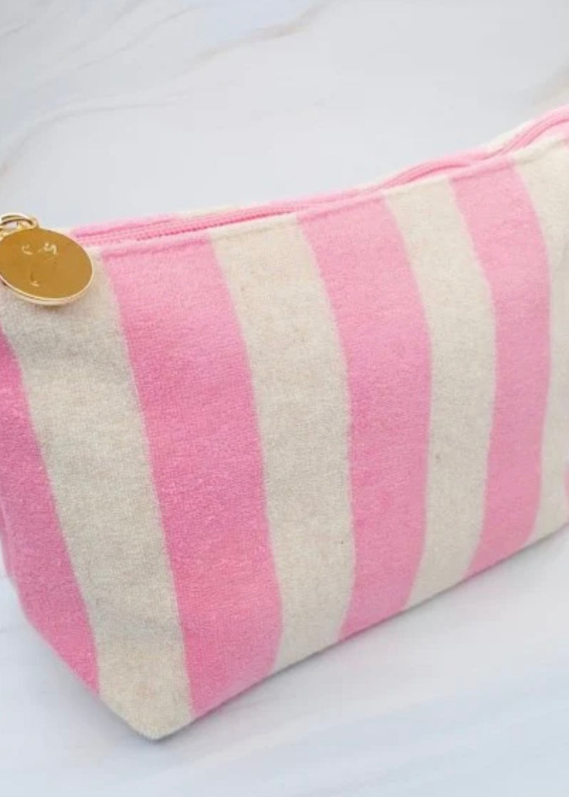 Terry Striped Everything Pouch Cosmetic Case Ellison and Young