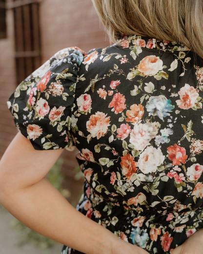Calla Black Floral Maxi Dress