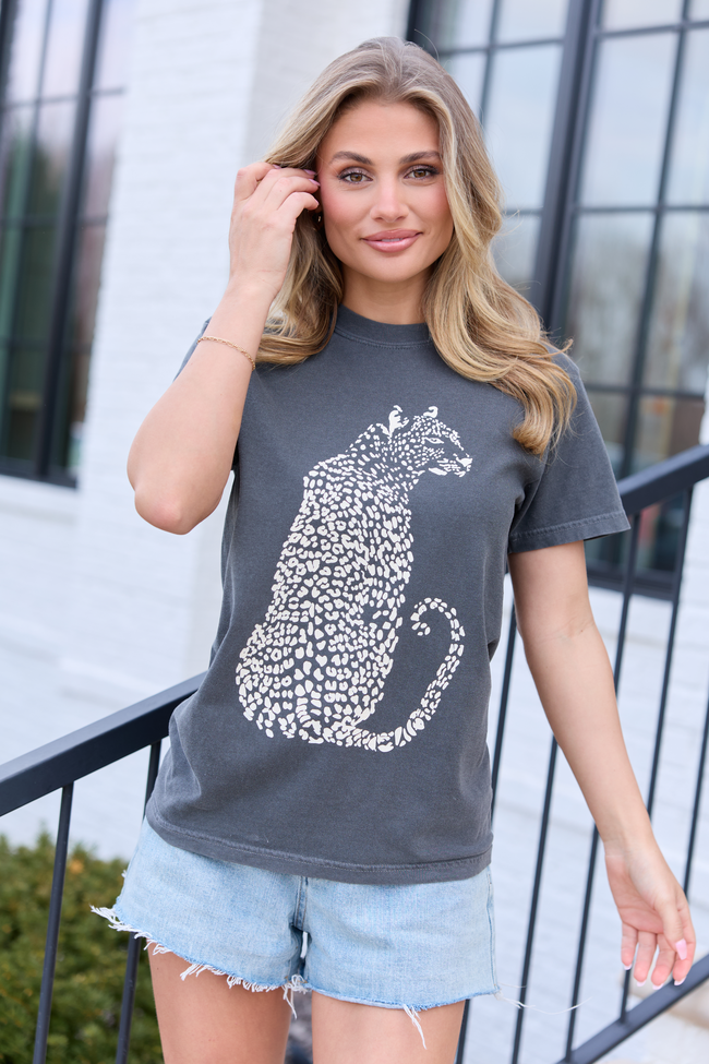 Leopard Dark Grey Comfort Colors Graphic Tee