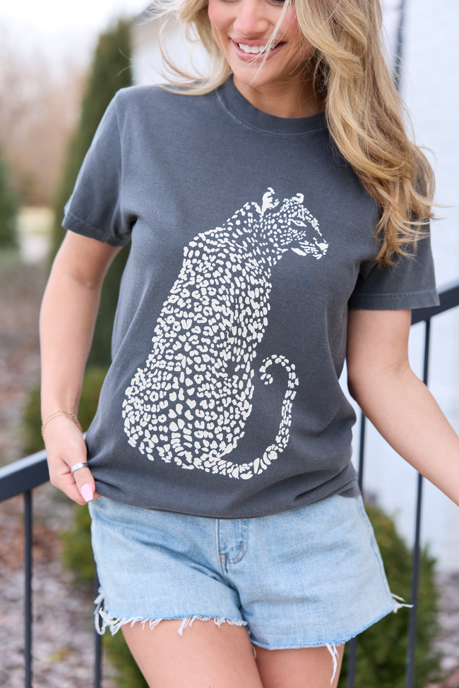 Leopard Dark Grey Comfort Colors Graphic Tee
