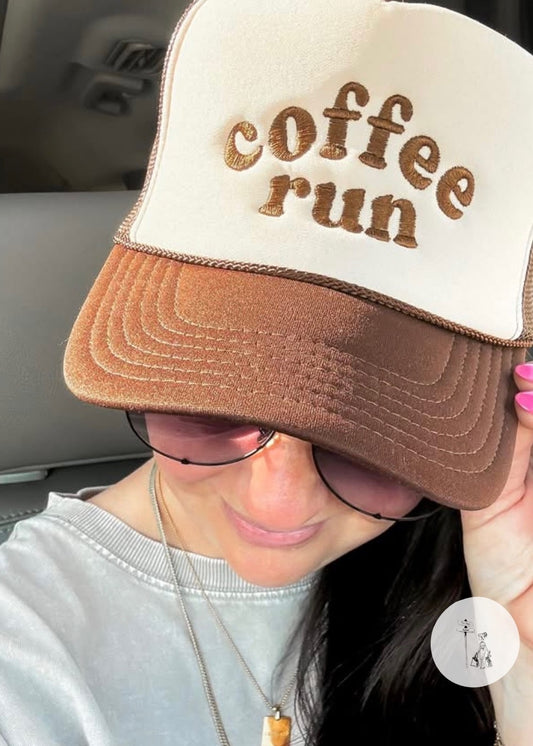Coffee Run Trucker Hat - Poet Street Boutique