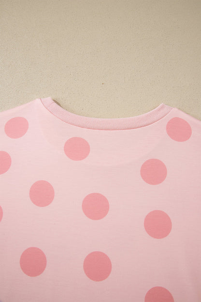 Polka Dot Tee & Drawstring Short Set