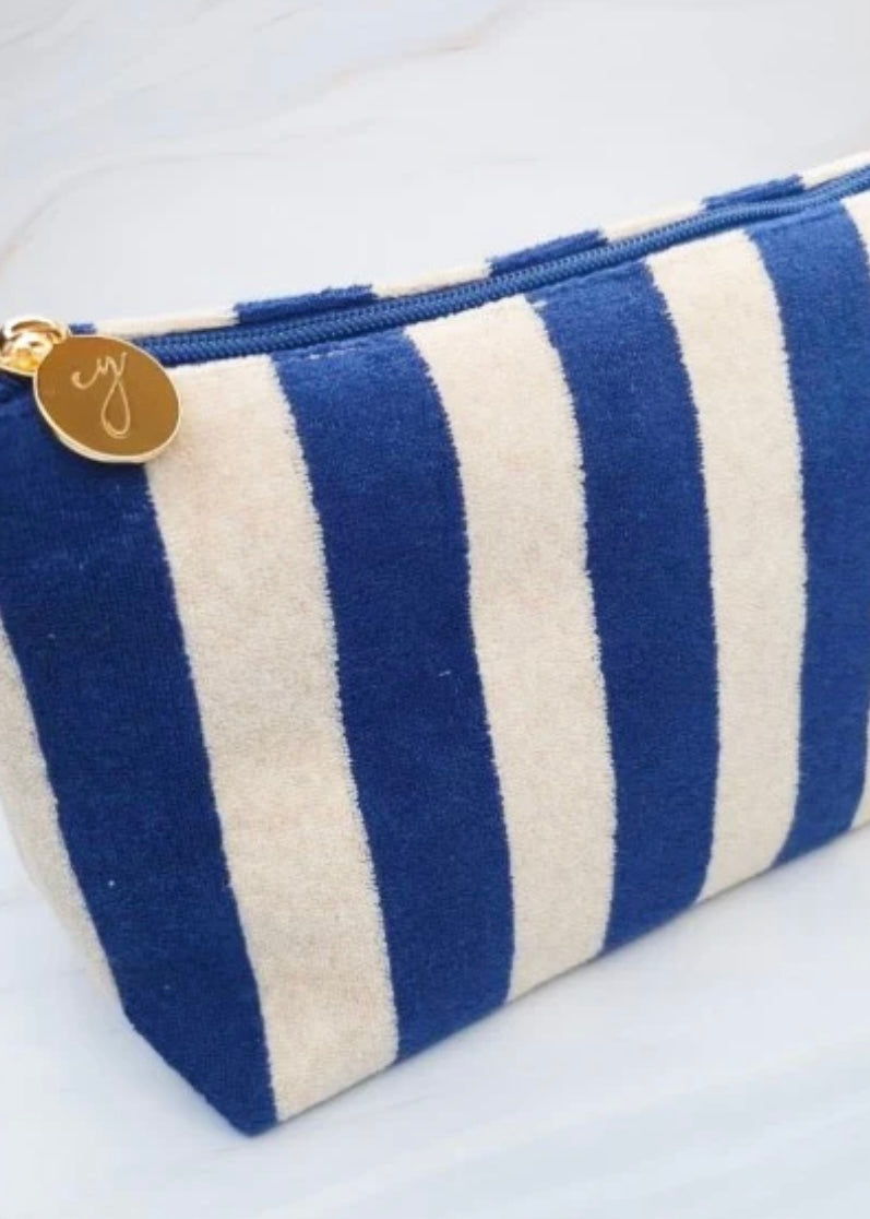 Terry Striped Everything Pouch Cosmetic Case Ellison and Young