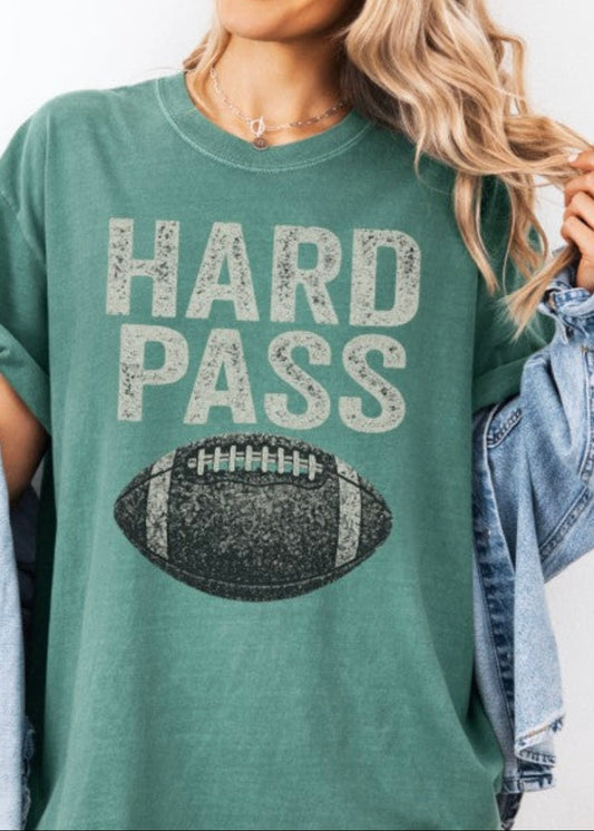 Hard Pass Football Comfort Color Graphic Tee Poet Street Boutique