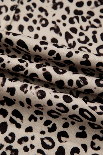 Leopard Terry Knit Wide Leg Pants