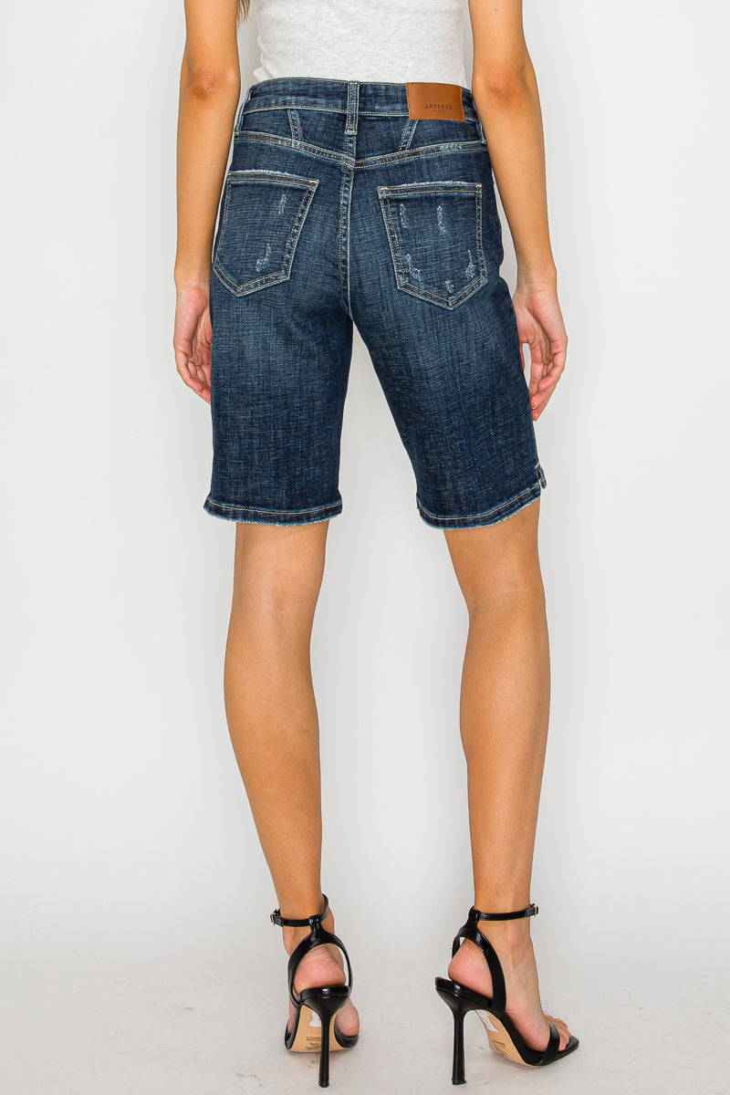 Artemis Vintage Celeste Dark Wash High Rise Bermuda Jeans