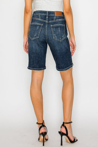 Artemis Vintage Celeste Dark Wash High Rise Bermuda Jeans
