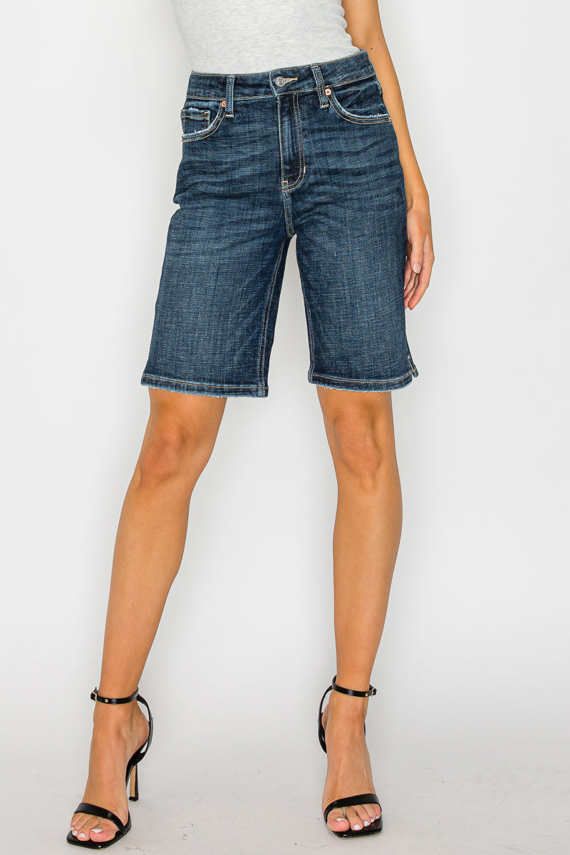 Artemis Vintage Celeste Dark Wash High Rise Bermuda Jeans
