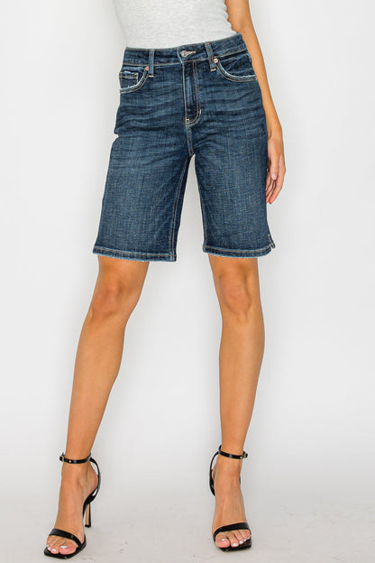 Artemis Vintage Celeste Dark Wash High Rise Bermuda Jeans
