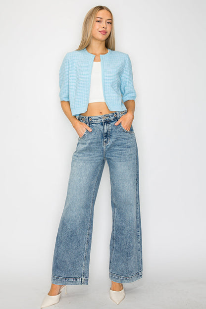 Artemis Vintage Adjustable Waistband High Rise Baggy Wide Jeans