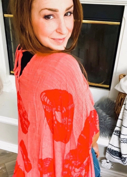 Coral Kimono Cover Up Poet Street Boutique