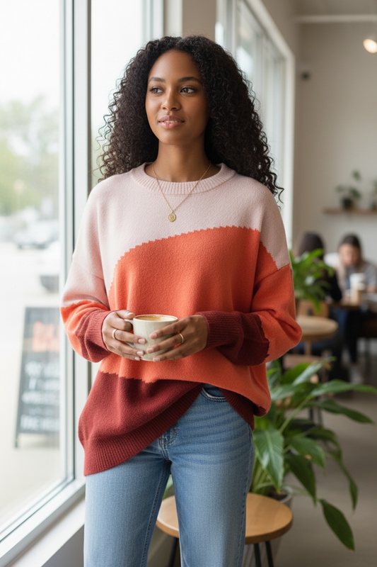 Women's Long Sleeve Round Neck Sweater Poet Street Boutique