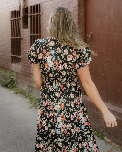 Calla Black Floral Maxi Dress