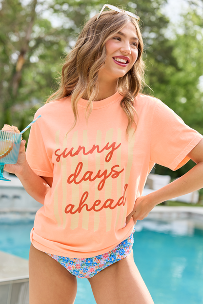 Sunny Days Ahead Neon Orange Comfort Colors Graphic Tee