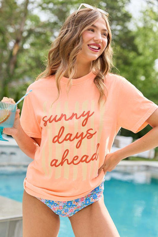 Sunny Days Ahead Neon Orange Comfort Colors Graphic Tee