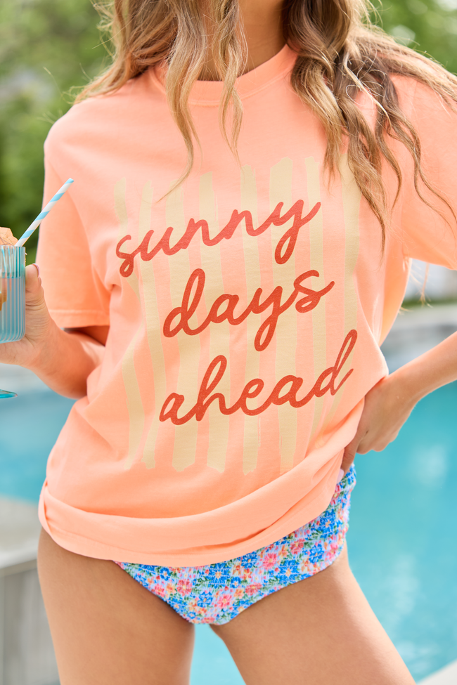 Sunny Days Ahead Neon Orange Comfort Colors Graphic Tee