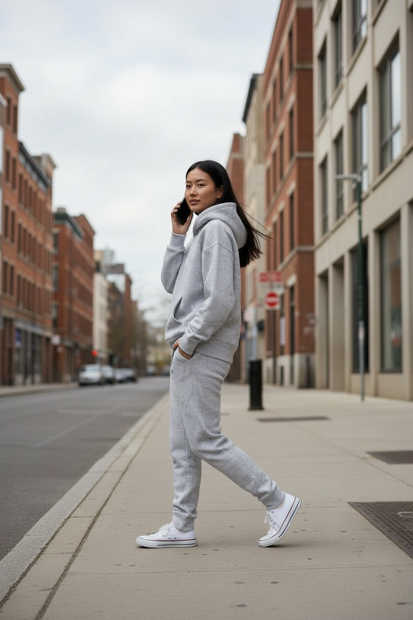 Abstract Drop Sleeve Hoodie and Pant Set