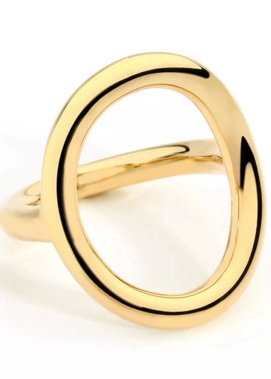 18K Gold-Plated Copper Round Ring