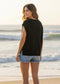 Lightweight Beach Day  Short Sleeve Side Slit Sweater Tee Poet Street Boutique