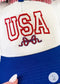 Embroidered USA Hat Adorned With A Red Bow Poet Street Boutique