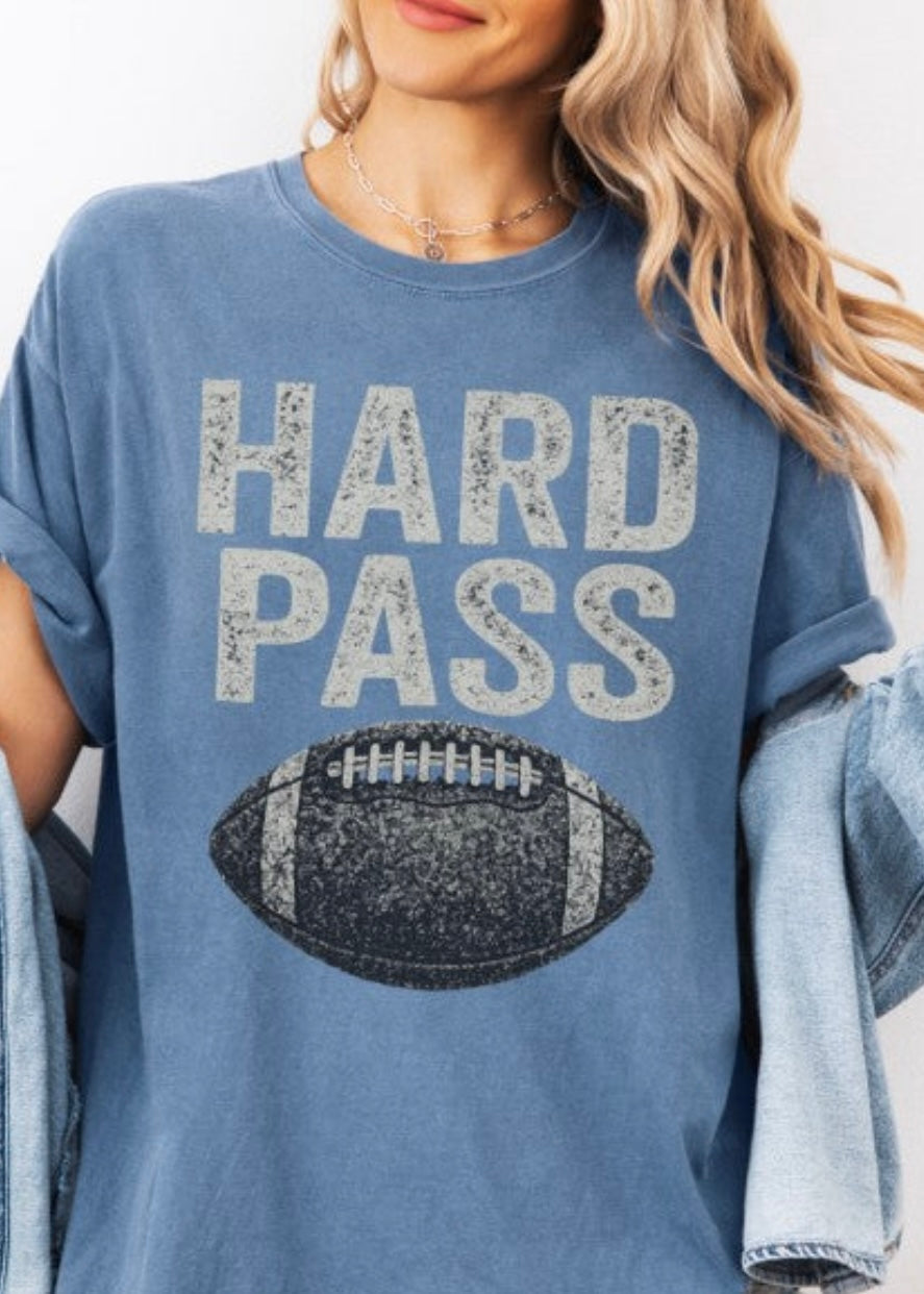 Hard Pass Football Comfort Color Graphic Tee Poet Street Boutique