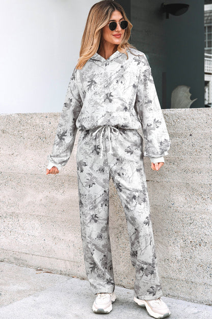 Woodland Camo Hoodie and Sweatpants Set