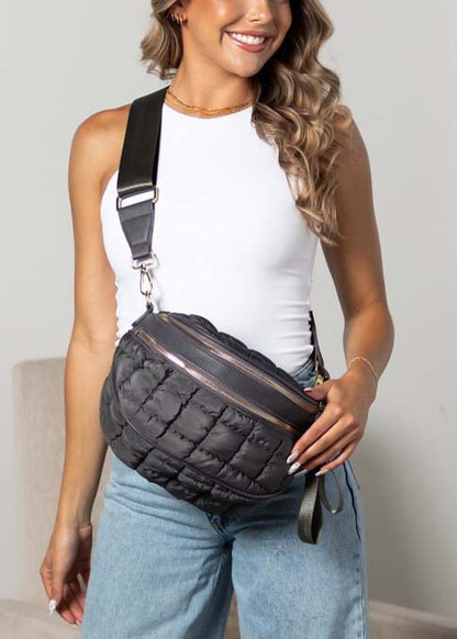 Jaya Puffer Double Zip Crossbody Sling