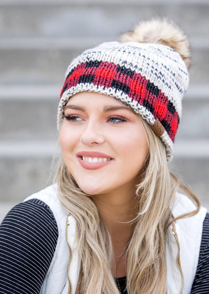 C.C® Buffalo Knit Pom Beanie