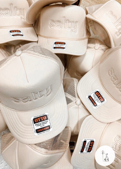 Salty Embroidered Trucker Hat Poet Street Boutique