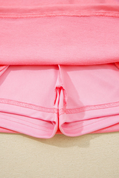 Solid Tank Top and Elastic Waist Mini Skort Set