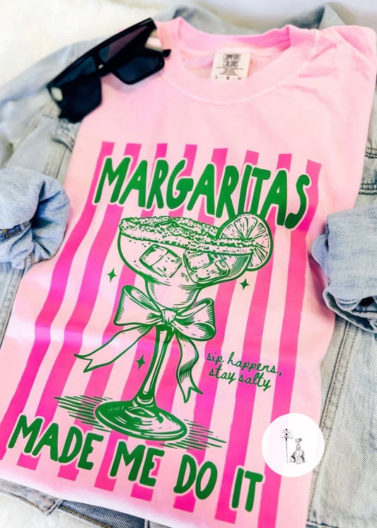 Margaritas Made Me Do It  Cotton Graphic Tee Poet Street Boutique