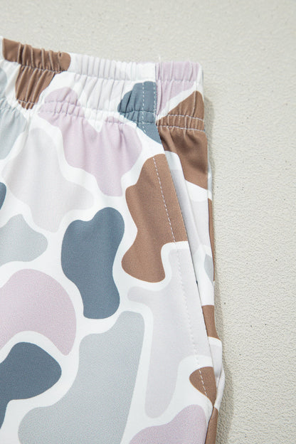 Camo Cropped Tank & Shorts Athleisure Set